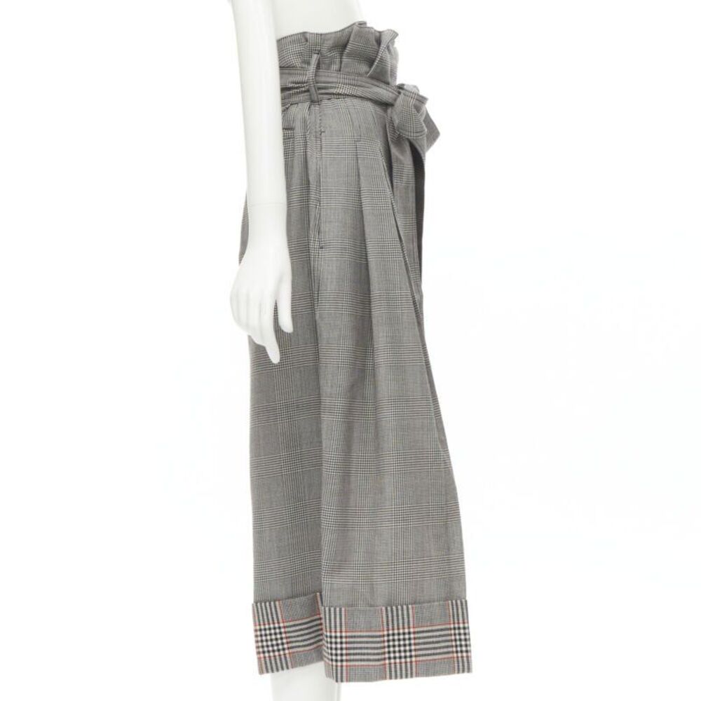 Alexander McQueen checked wool paperbag waist cuffed pants - Picture 4 of 10